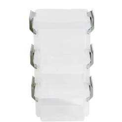 Lot de 8 boîtes de rangement 3 tailles plastique transparent - 2 modèles
