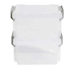 Lot de 8 boîtes de rangement 3 tailles plastique transparent - 2 modèles