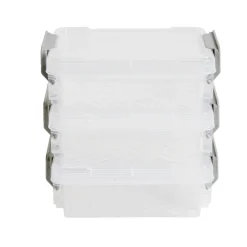 Lot de 8 boîtes de rangement 3 tailles plastique transparent - 2 modèles
