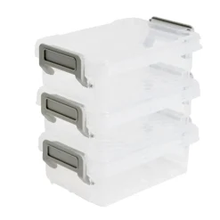 Lot de 8 boîtes de rangement 3 tailles plastique transparent - 2 modèles