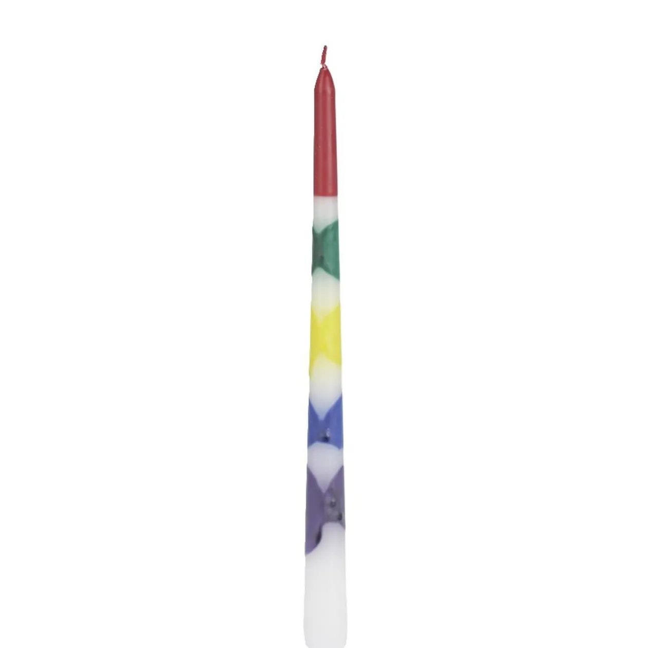 Lot de 2 bougies chandelle arc-en-ciel