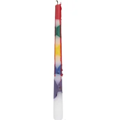 Lot de 2 bougies chandelle arc-en-ciel
