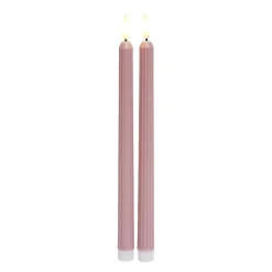 Lot de 2 bougies chandelles LED roses Ø2,2xH22,5cm < Gifi Clearance