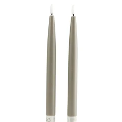 Lot de 2 bougies chandelles LED grises Ø2,2xH22,5cm < Gifi Hot