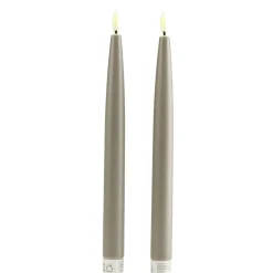 Lot de 2 bougies chandelles LED grises Ø2,2xH22,5cm < Gifi Hot