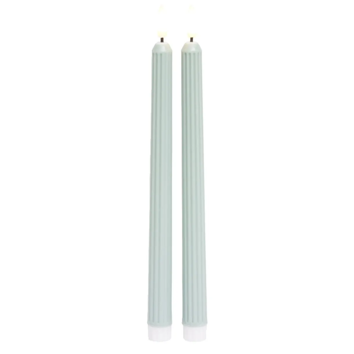 Lot de 2 bougies chandelles LED vertes Ø2,2xH22,5cm < Gifi New