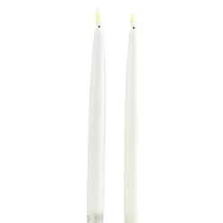 Lot de 2 bougies chandelles LED blanches Ø2,2xH22,5cm