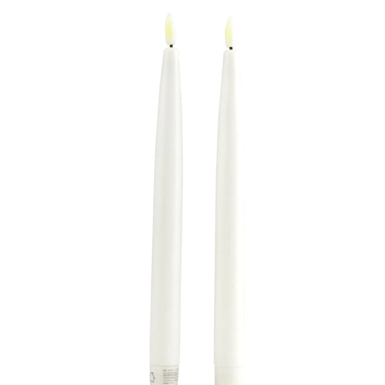 Lot de 2 bougies chandelles LED blanches Ø2,2xH22,5cm