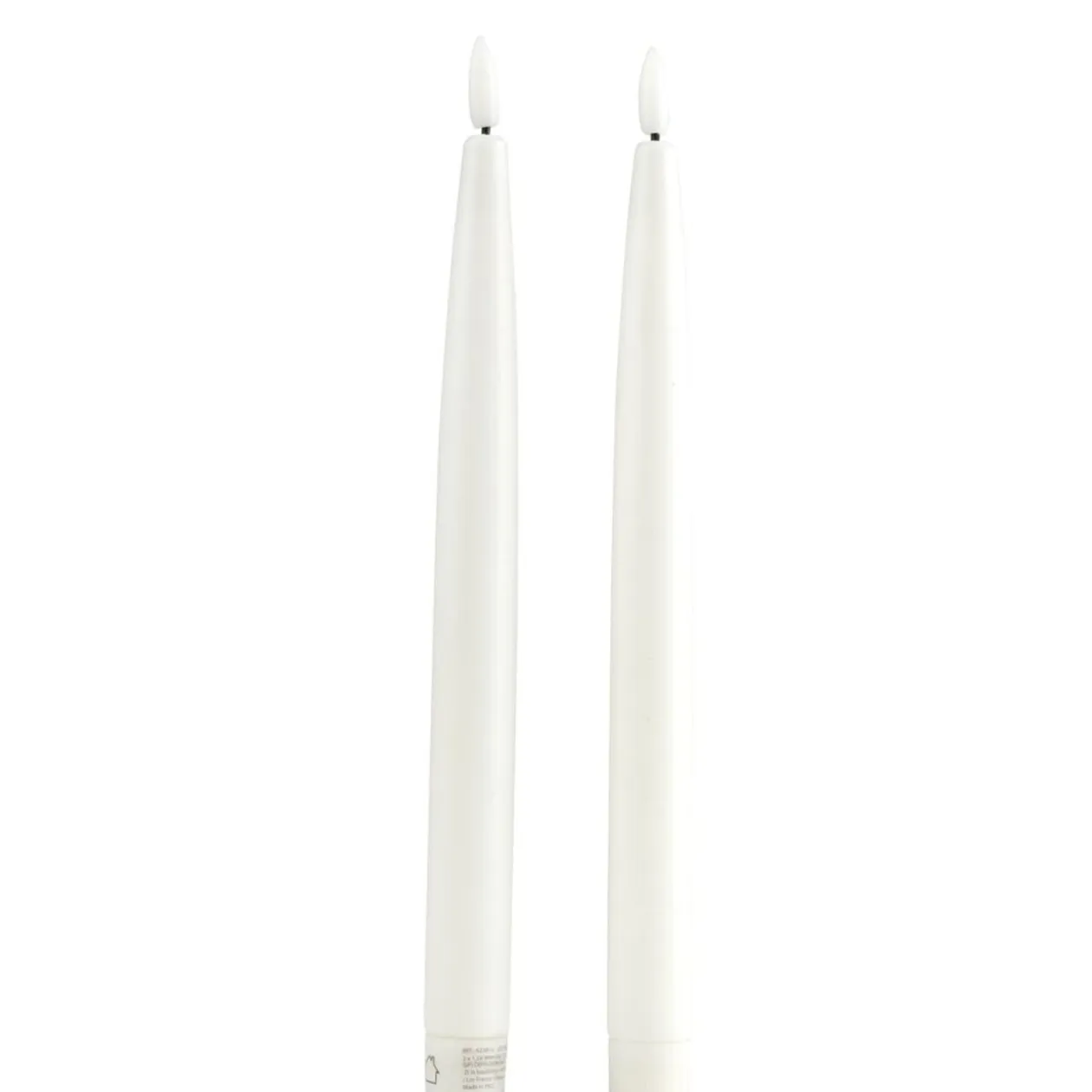 Lot de 2 bougies chandelles LED blanches Ø2,2xH22,5cm