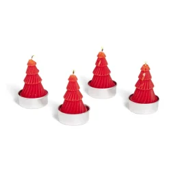 Lot de 4 bougies chauffe-plat forme sapin Noël - 3 coloris < Gifi Sale