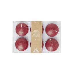Lot de 6 bougies flottantes cire rouge Ø4,5cm < Gifi Outlet