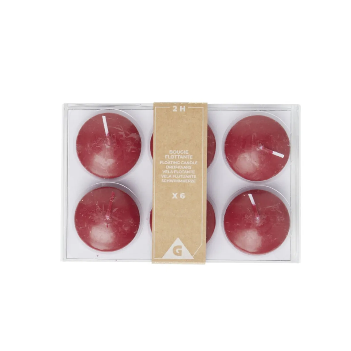Lot de 6 bougies flottantes cire rouge Ø4,5cm < Gifi Outlet