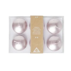 Lot de 6 bougies flottantes cire rose Ø4,5cm < Gifi Hot