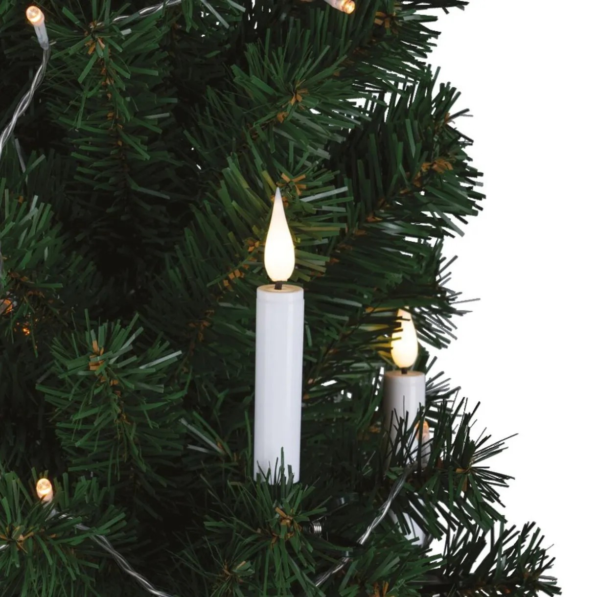 Lot de 5 bougies LED blanches flamme blanc chaud avec télécommande < Gifi Best