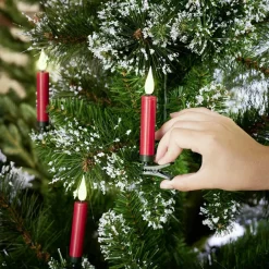 Lot de 5 bougies LED rouges flamme blanc chaud avec télécommande < Gifi Sale