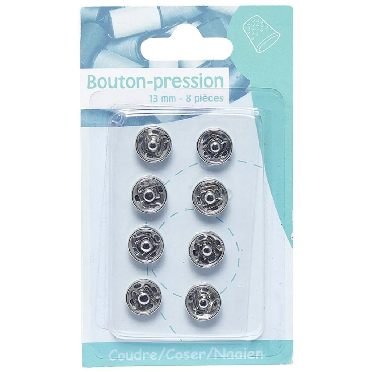 Lot de 8 boutons pression à coudre en métal < Gifi Outlet
