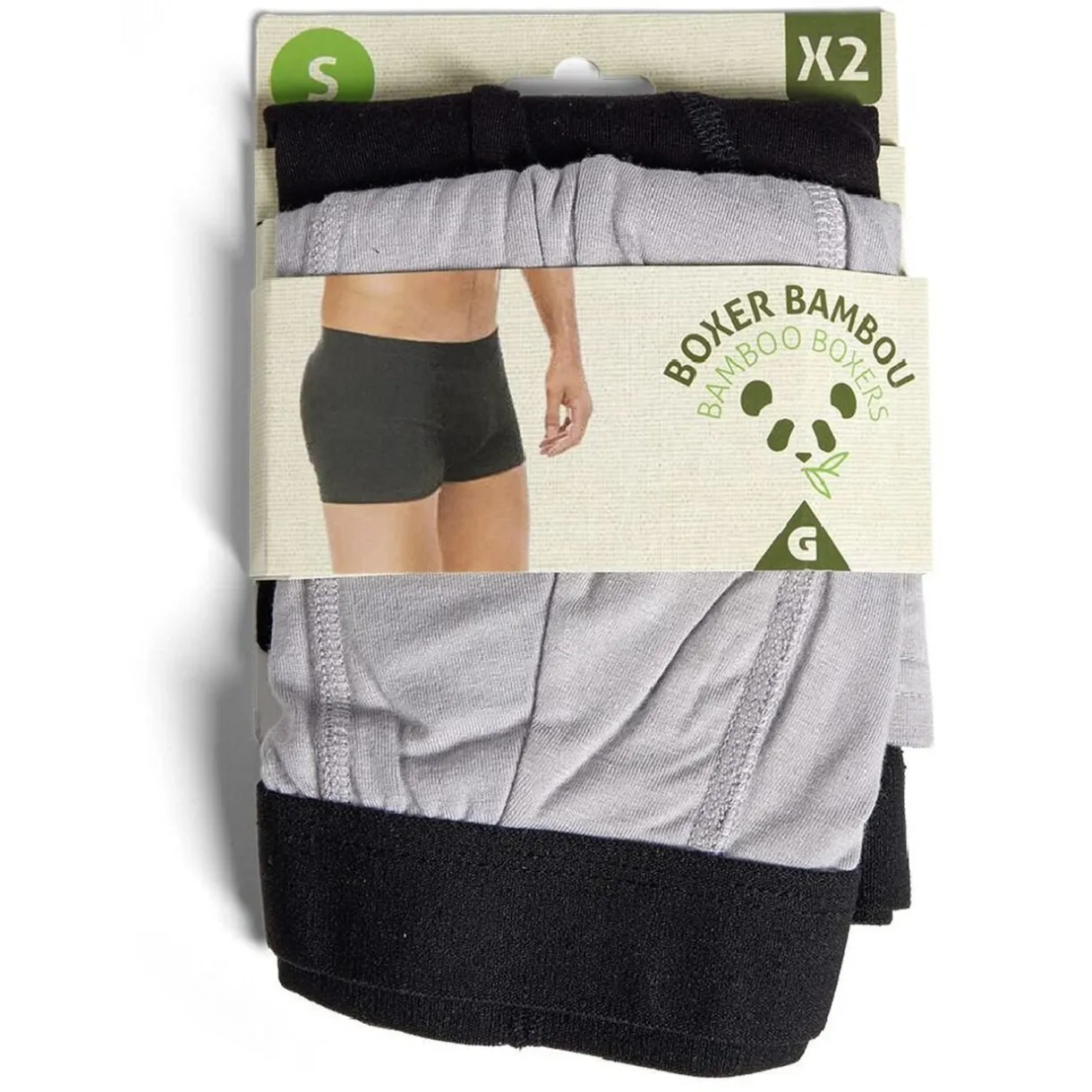 Lot de 2 boxers homme taille S bambou et élasthanne noir < Gifi Clearance