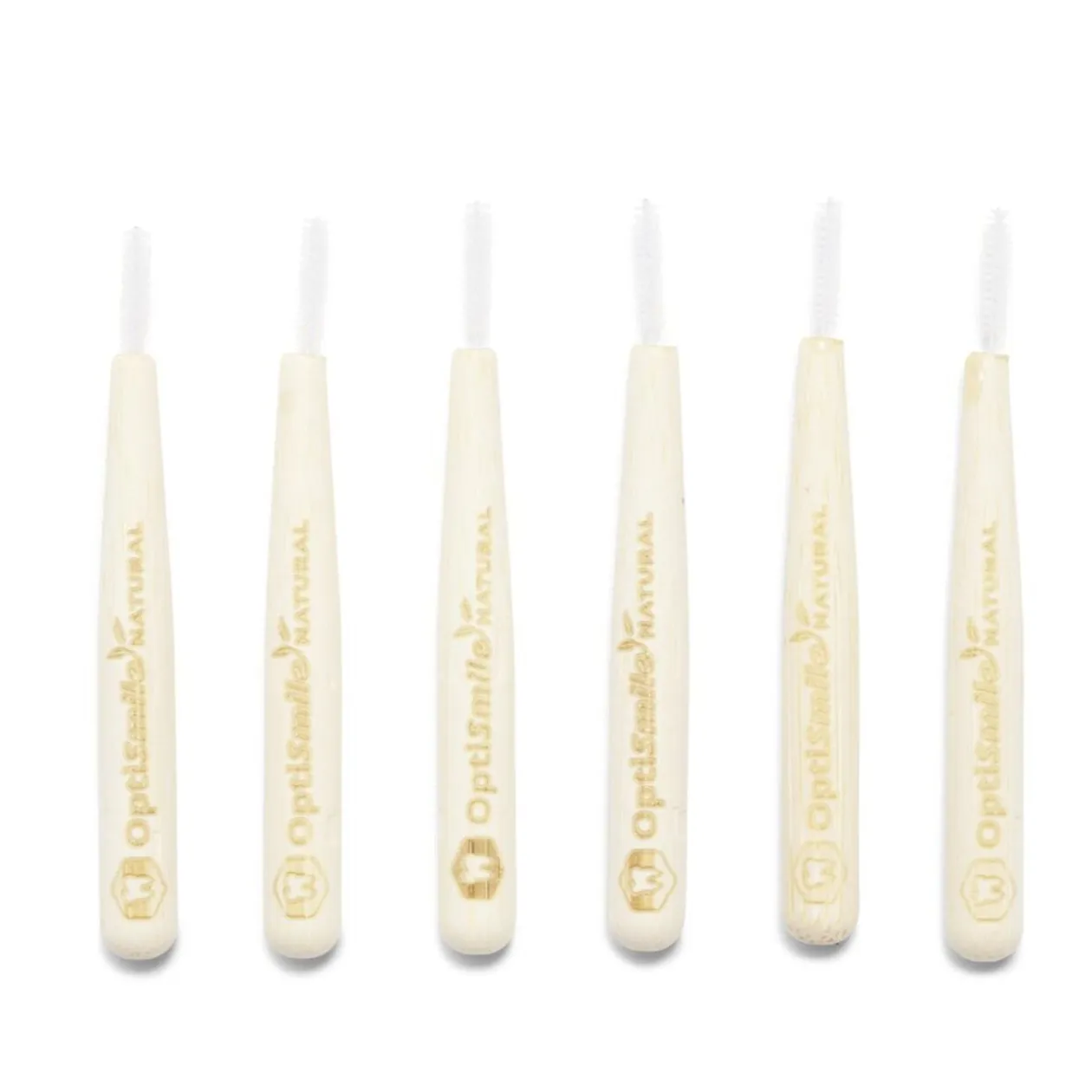 Lot de 6 brossettes interdentaires 2mm manche bambou