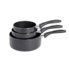 Lot de 3 casseroles tous feux sauf induction aluminium noir Ø14/16/20cm < Gifi