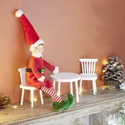 Lot de 2 chaises avec table pour lutin farceur en bois blanc < Gifi Online