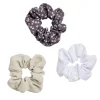 Lot de 3 chouchous assortis marron beige blanc