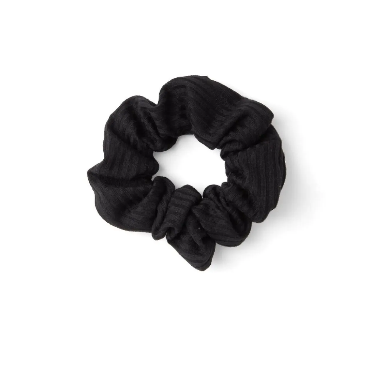 Lot de 8 chouchous scrunchies polyester côtelé noir
