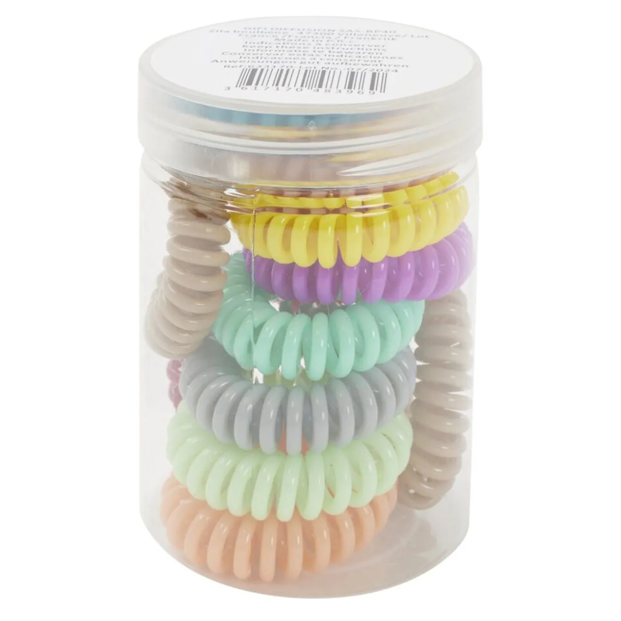 Lot de 10 chouchous spirales dans boîte