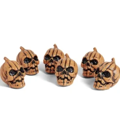 Lot de 6 citrouilles têtes de mort décoration Halloween à poser < Gifi Discount
