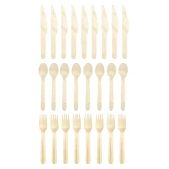 Lot de 24 couverts en bois < Gifi Online