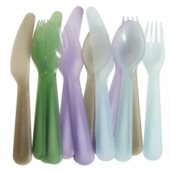 Lot de 12 couverts pour enfant plastique coloré