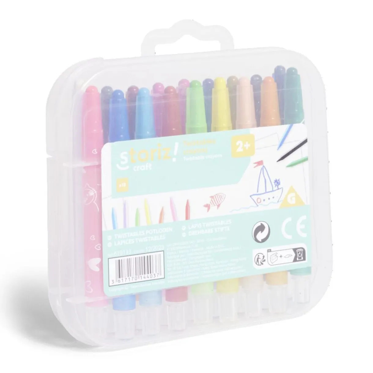 Lot de 18 crayons twistables multicolore < Gifi