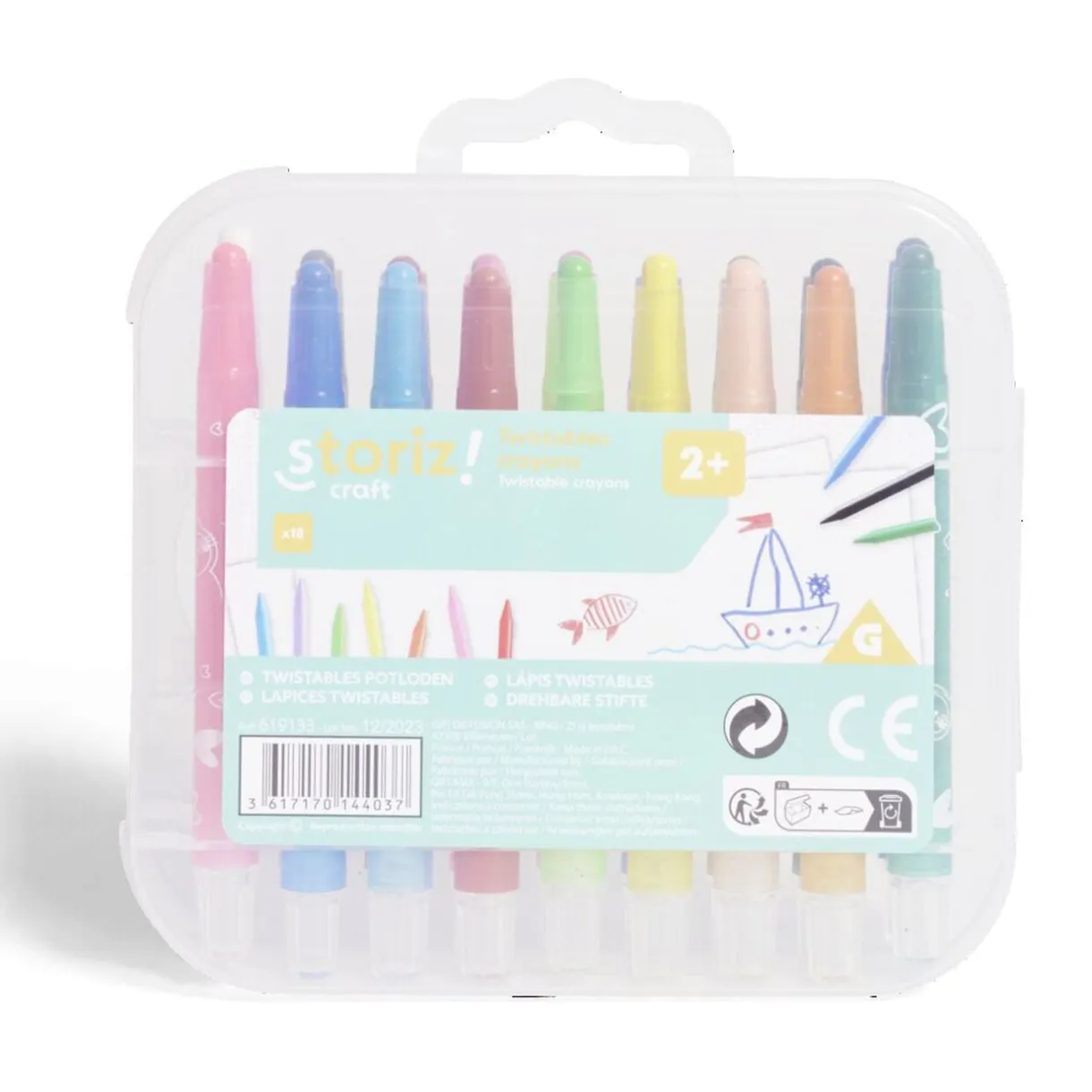 Lot de 18 crayons twistables multicolore < Gifi
