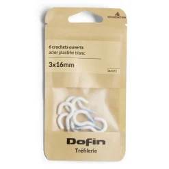 Lot de 6 crochets ouverts blancs Ø3x16mm < Gifi Hot