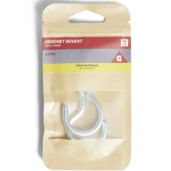 Lot de 2 crochets ouverts gris Ø5x40mm