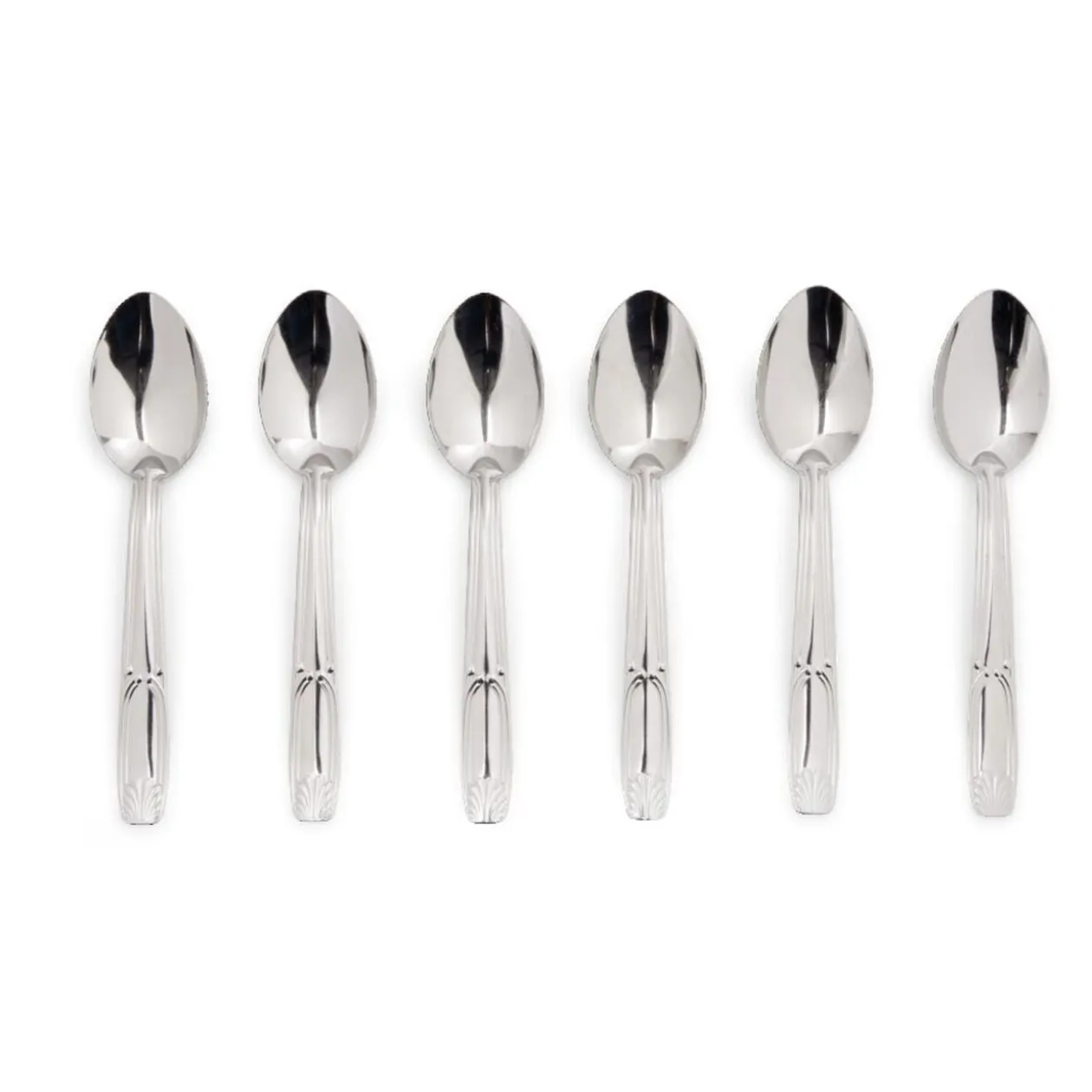 Lot de 6 cuillères à soupe design relief