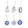 Lot de 6 décorations de Noël en bois à suspendre thème boréal H6cm < Gifi Sale