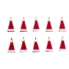 Lot de 10 décorations de table forme bonnet de Père Noël H6cm