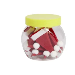 Lot de 10 décorations de table forme bonnet de Père Noël H6cm