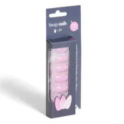Lot de 24 faux ongles caméléon avec stickers de colle plastique rouge