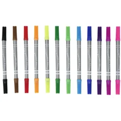 Lot de 12 feutres double pointe