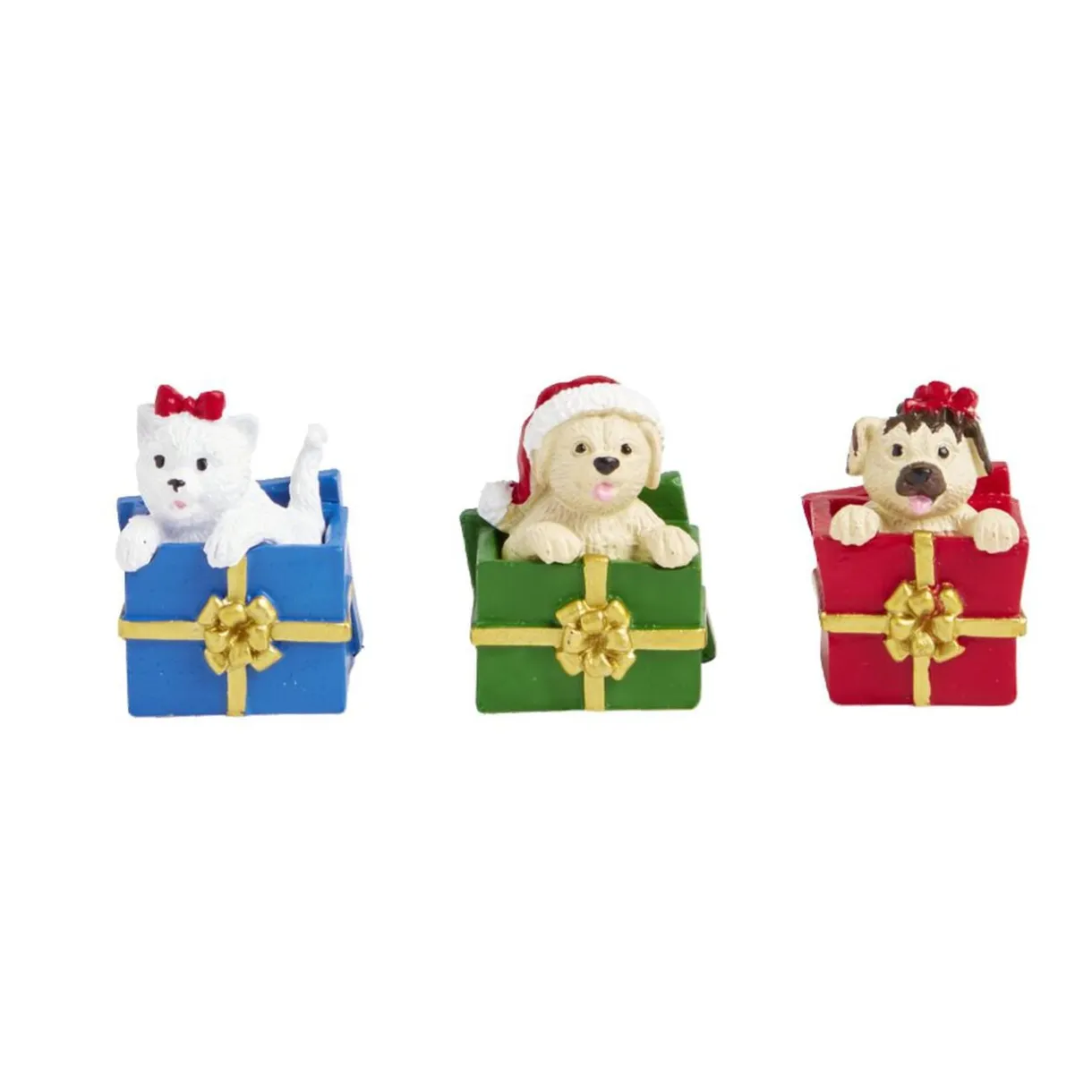 Lot de 3 figurines pour village animé de Noël thème chiots < Gifi Best
