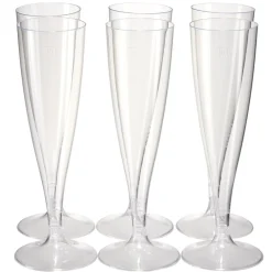 Lot de 6 flûtes 140ml plastique transparent Ø5xH18cm < Gifi