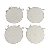 Lot de 4 galettes de chaise polyester et coton gris clair Ø38cm