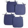 Lot de 4 galettes de chaise 38x38cm polyester bleu < Gifi