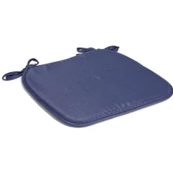 Lot de 4 galettes de chaise 38x38cm polyester bleu < Gifi