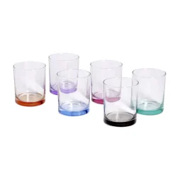 Lot de 6 gobelets en verre fond coloré 28cl < Gifi