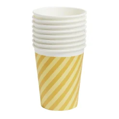 Lot de 8 gobelets rayé orange et jaune carton 24cl < Gifi Sale