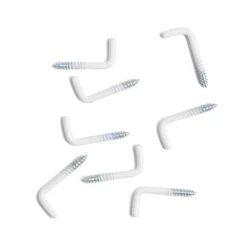 Lot de 8 gonds à vis blanc 2,5x25mm