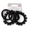 Lot de 4 élastiques à cheveux avec perles polyester noir