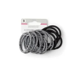 Lot de 15 élastiques à cheveux polyester noir et blanc aspect chiné < Gifi Outlet